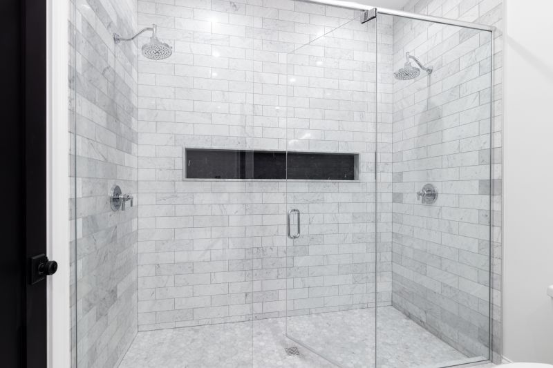 Corner Shower with Glass Doors
