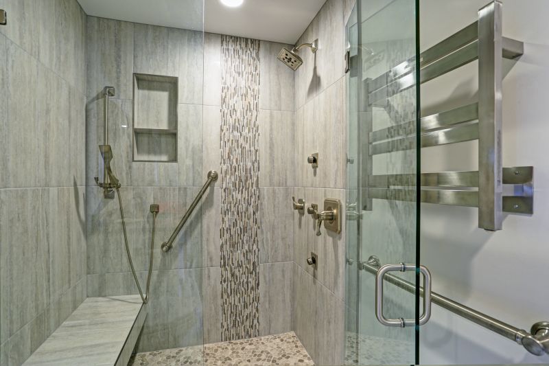 Contemporary Shower with Glass Doors